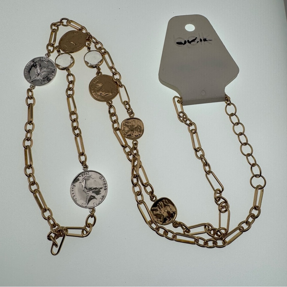 Gold Coin Pendant Necklace Longer New from Belk